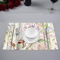 thumbnail image 2 of MKHERT Vintage Wood Hummingbird Butterfly Rose Flowers Placemats Table Mats for Dining Room Kitchen Table Decoration 12x18 inch,Set of 6, 2 of 4