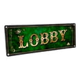thumbnail image 1 of Outdoor Green Lobby 4"x12" Metal Sign, Wall Décor for Home and Office, 1 of 4