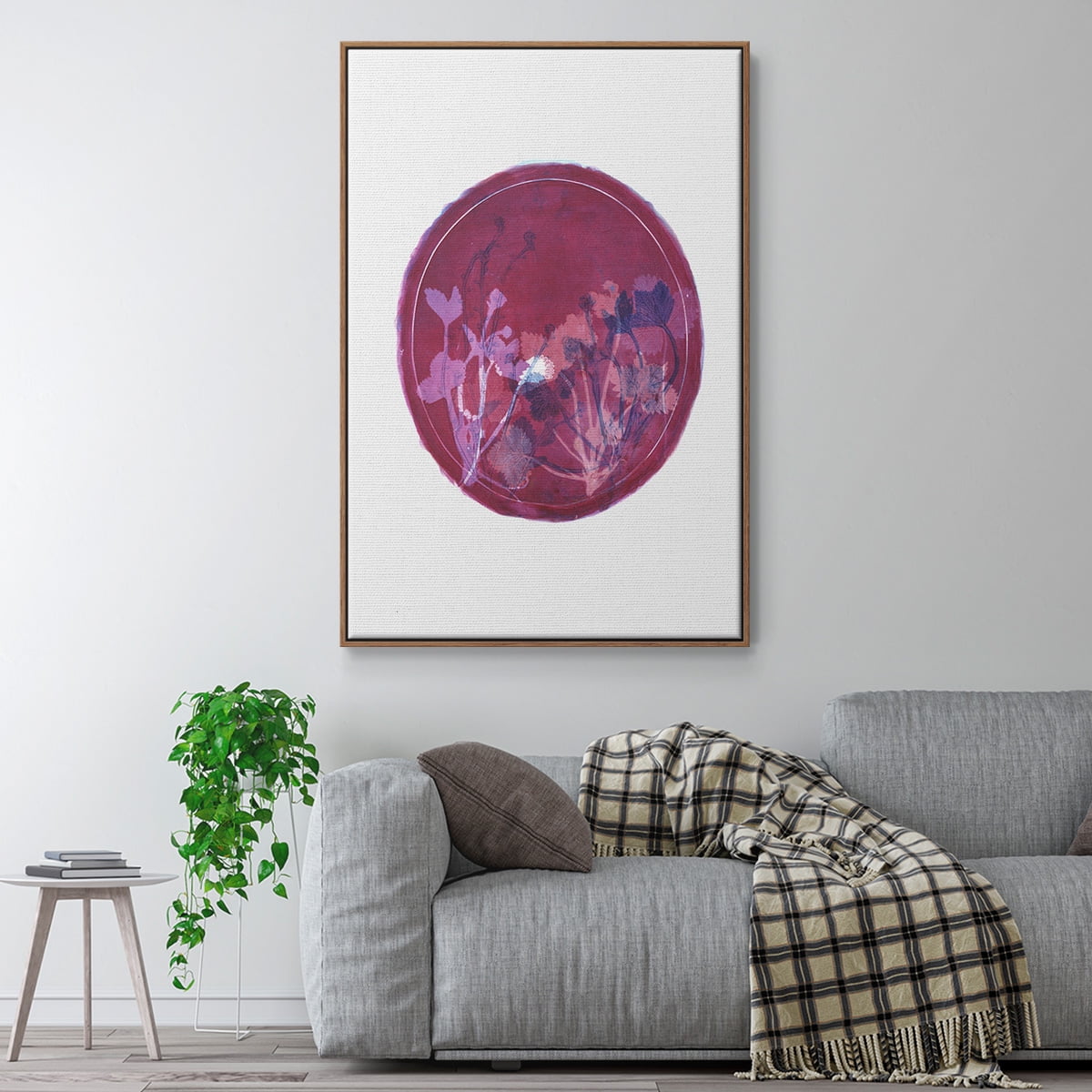 Strawberries and Forg II Framed Premium Gallery Wrapped Canvas - Ready to Hang - 17 x 25 - Walnut Floating Frame