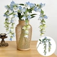 thumbnail image 5 of Realistic Blue Hanging Convallaria Majalis Faux Flowers Garland, Cloth Floral Decor for Wedding Ceiling & Home Spring Summer Décor, Topliu, 5 of 6