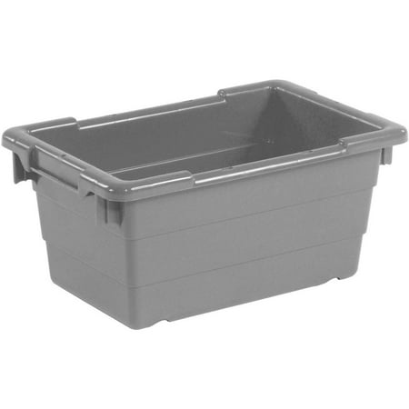- Quantum TUB1711-8 Cross Stack Nest Tub - 17-1/4 x 11 x 8 Gray, Lot of 6