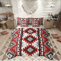 Manfei Boho Hippie Aztec Bedding Comforter Set 7pcs, Retro Geometric Abstract Queen Bedding Sets, Tribal Western Style Reversible Queen Sheet Sets, Ultra Soft Home Decor