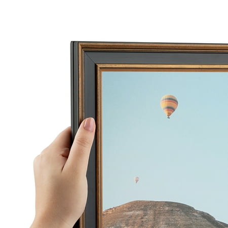 ArtToFrames 20" x 30" Gold with Burgundy Panel Picture Frame, 20x30 inch Gold Wood Poster Frame (WOM-4758)