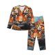 thumbnail image 1 of Balery Colorful Plant Tiger Conjunto de Pijama con Estampado para Mujer, Conjunto de Dos Piezas con Manga Larga, Ropa de Dormir Suave con Bolsillos, Pijamas Cómodos-XX-Large, 1 of 7
