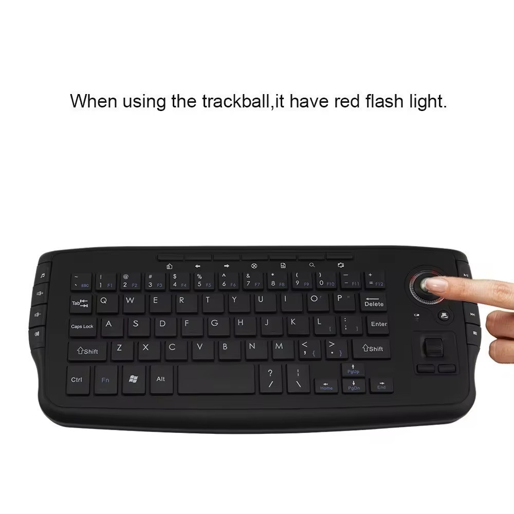 JOMAA Wireless Trackball Keyboard 2.4G Mini Keyboard Music Ergonomic Keyboard with trackball and Scroll Wheel