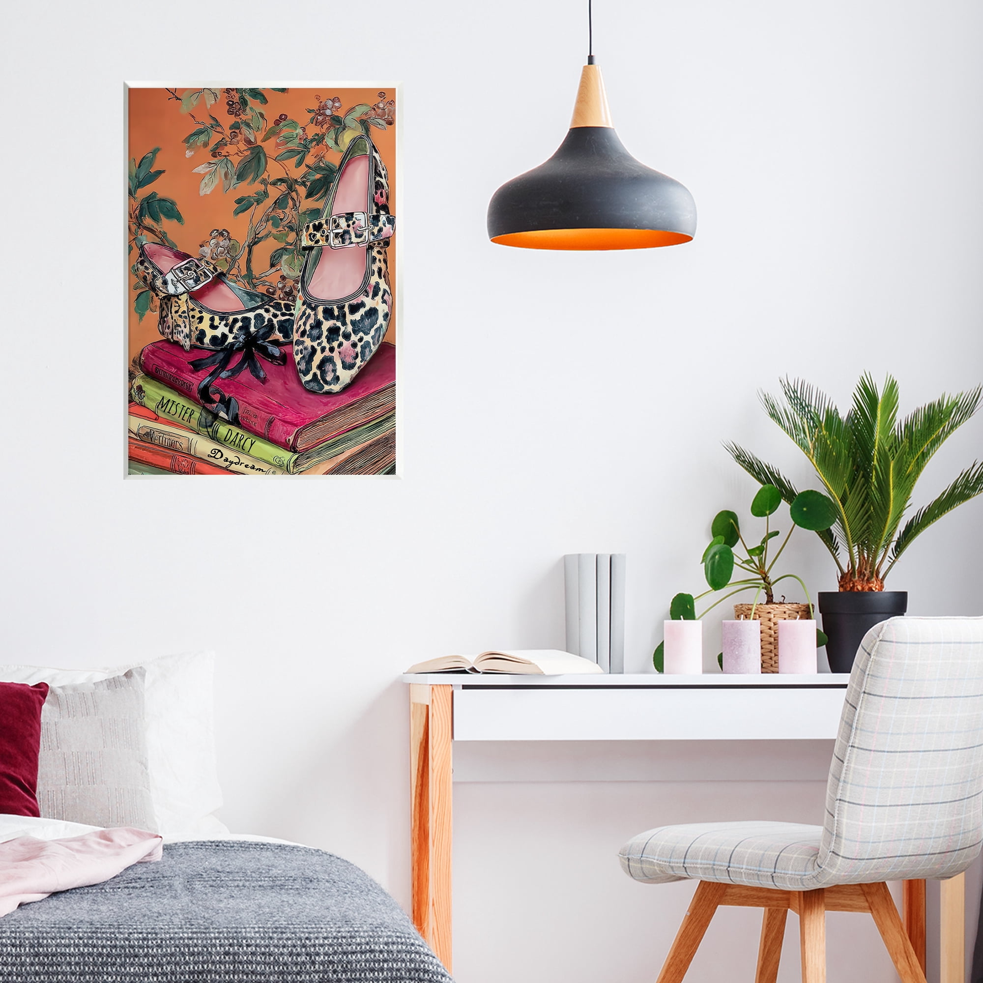 Stupell Industries On My Feet Shoes & Books Wall Plaque Art, design by Annabelle Hall