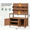 thumbnail image 5 of Harper & Bright Designs Wood Potting Bench with Hutch Outdoors, Garden Workstation with Table & Cabinet for Garden, Outdoor Planting Table with Shelves and Side Hooks, Natural, 5 of 17