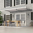 thumbnail image 3 of Semi-Cassette Motorized LED Luxury Patio Awning - 20 x 10 Ft - Seagull Gray/White - Moroccan Collection, 3 of 7
