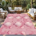 thumbnail image 3 of Fsddascl Pink Coastal Shell Outdoor Rug for Patio/Deck/Porch, Non-Slip Large Area Rug 5 x 8 Ft, Summer Ocean Beach Nautical Indoor Outdoor Rugs Washable Area Rugs, Reversible Camping Rug Carpet, 3 of 5