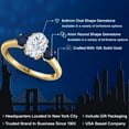 thumbnail image 2 of Gem Stone King 10K Yellow Gold White Moissanite and Blue Sapphire Engagement Ring for Women | 2.20 Cttw | Oval 8X6MM | Gemstone Birthstone | Size 5, 2 of 7