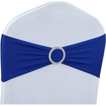 GoXteam Spandex Chair Sashes Bows, 50PCS Stretch Chair Cover Band with Buckle Slider Universal Elastic, Chair Bows for Party, Without White Chair Covers for Banquet Party Decorations (Blue)