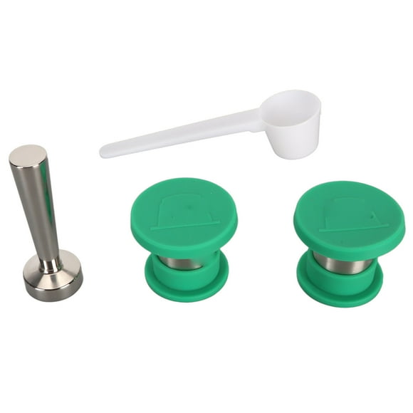 ZOUSSIQI 2PCS Refillable Coffee Capsule Stainless Steel Reusable Coffee Pod Filter Cup with Tamper and Spoon for Nespresso Coffee Machines JU316-122046
