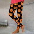 thumbnail image 6 of Enjoytime Comfy Pants Women Vintage Printed Elastic Waist Yoga Pants Loose Casual Workout Halloween Women Leggings Orange XL, 6 of 6