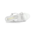 thumbnail image 4 of BLISSFUL STEP Women's Slip on Clear Glass Heel Wedge Sandals Silver 9, 4 of 8