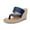 dark blue, variant on Women's Espadrille Wedge Sandals Platform Thong Leather Strap Slides Backless Slip On Summer Casual Flip Flops