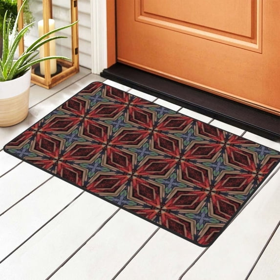 Moroccan Decor Texture Rugs Doormat, Non-Slip Machine Washable Carpets Floor Door Mat , 36" x 24"