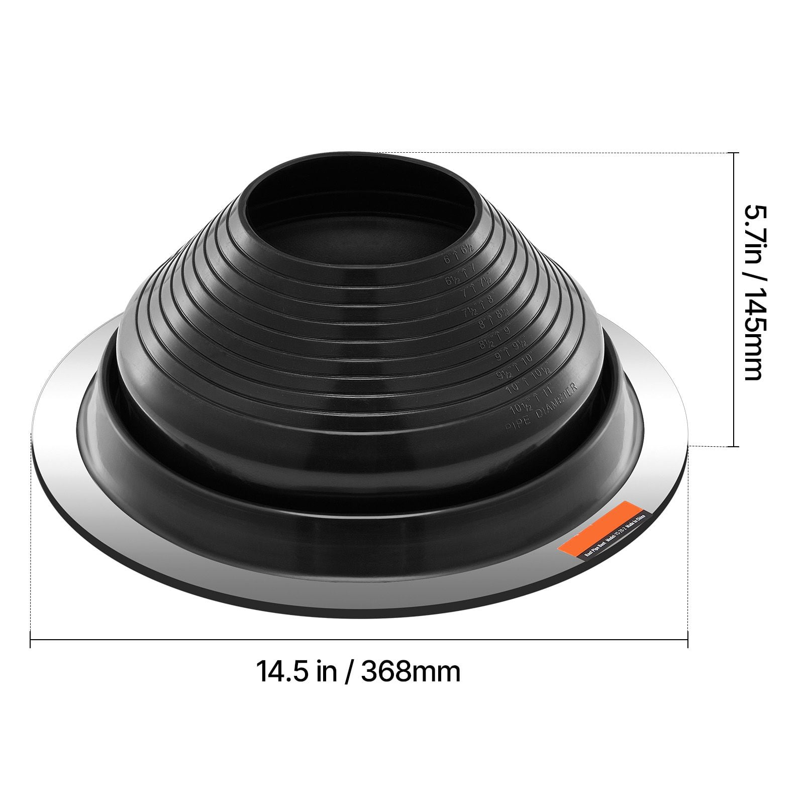 Roof Pipe Flashing Kit 2-Pack 14.5x5.7 Inch EPDM Boot Aluminum Base 6-11 Inch Pipe for Chimney Vent Metal Roof