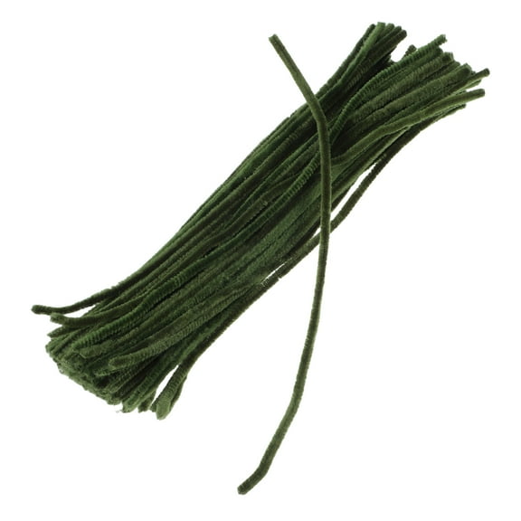 Worgeous  200 Pieces Chenille Stems Flower Craft Kit Pipe Cleaner Child Green
