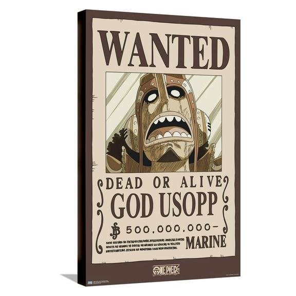 One Piece - God Usopp Wanted Poster Canvas Wall Poster, 14.725" x 22.375"