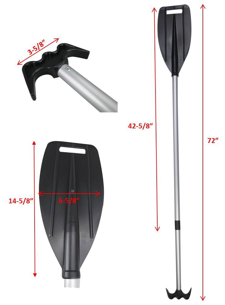 Pactrade Marine Boat Kayak Raft Floating Telescopic Oar Paddle & Hook Anodized Aluminum Shaft