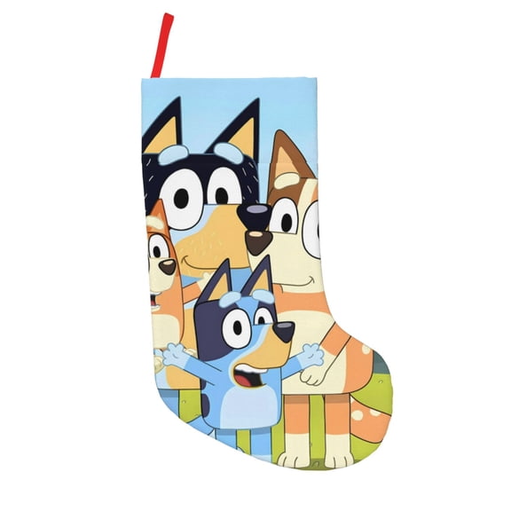 Defioc Bluey for Christmas Stockings 18" Personalized Holiday Stocking for Family, Farmhouse Decor, Xmas Tree Decoration, 1 Pack
