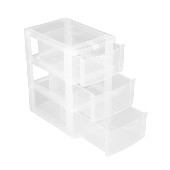 Pen+Gear Clear 3-Drawer Mini Plastic Desktop Organizer