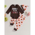 thumbnail image 3 of My First Thanksgiving Outfits 6M 12M 18M 24M Baby Boy Turkey Onesie Long Sleeve Romper+Turkey Pants Hat Infant Fall Clothes, 3 of 10