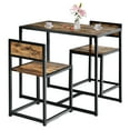 thumbnail image 1 of Giantex 3-Piece Kitchen Table Set, Space-Saving Dining Table Set w/Metal Frame, 1 of 8
