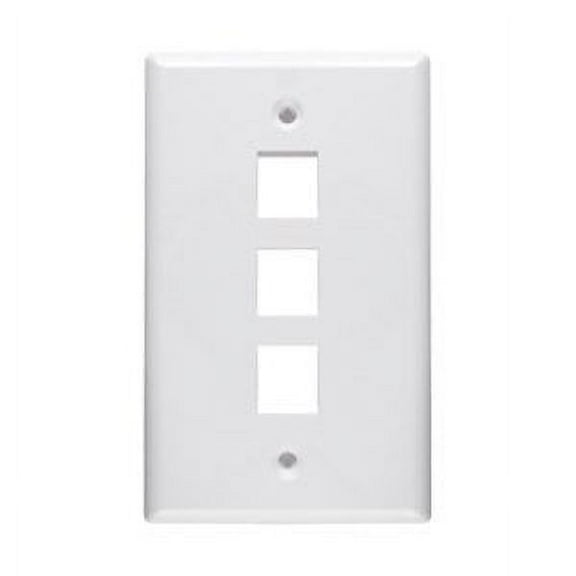 Signamax 3 Port Single-Gang White Wall Plate - SKF-3-WH-SIG