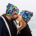 thumbnail image 5 of Hirioo Colorful Tie Dye Stained Glass 2 for Men's Knit Cuffed Beanie for Outdoor Activities Unisex, 5 of 6