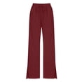 thumbnail image 4 of Womens Elastic High Waisted Palazzo Pants Casual Wide Leg Long Lounge Pants Spring Flowy Trousers with Pockets Ladies Comfy Plus Size Trendy Outfits Lightweight Cute Fashion Dressy Clothes, 4 of 6