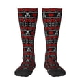 thumbnail image 2 of Lsque Vintage Maple Leaf with Skull Pattern Printed Crew Socks Men's Women's LightWeight Thin Casual Calf Socks ,Knee High Socks,Cotton Socks, 2 of 9