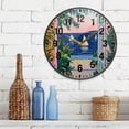 thumbnail image 3 of Yayeee Wall Clock Battery Operated 11.9" Silent Quartz Non-Ticking for Living Room Decor, Colorful Seaside, 3 of 8