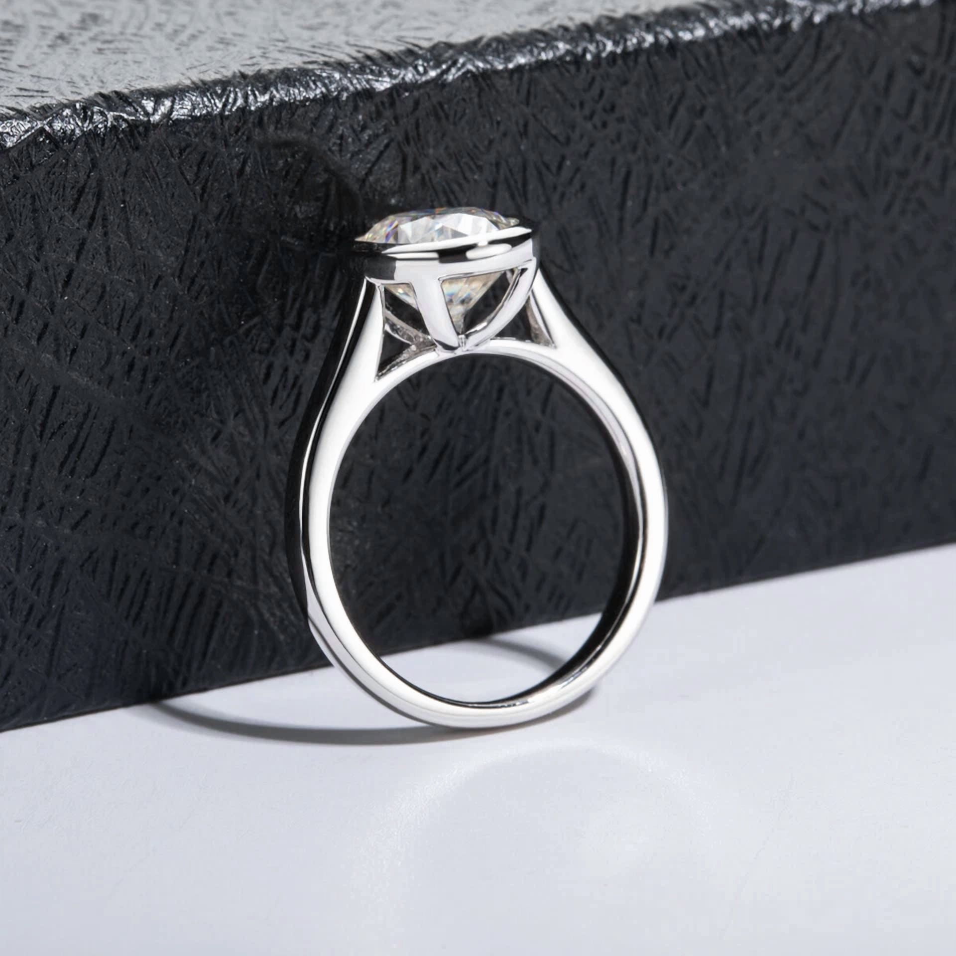 "3Ct Oval Cut Moissanite Engagement Ring for Women – D Color VVS1 Solitaire Eternity Band"