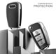 thumbnail image 4 of Funda para llave de Audi, funda para llave de TPU suave de primera calidad, protección completa de 360 grados, compatible con Audi A1 A3 Q3 Q7 R8 A6L TT (textura de cuero plateada), 4 of 4
