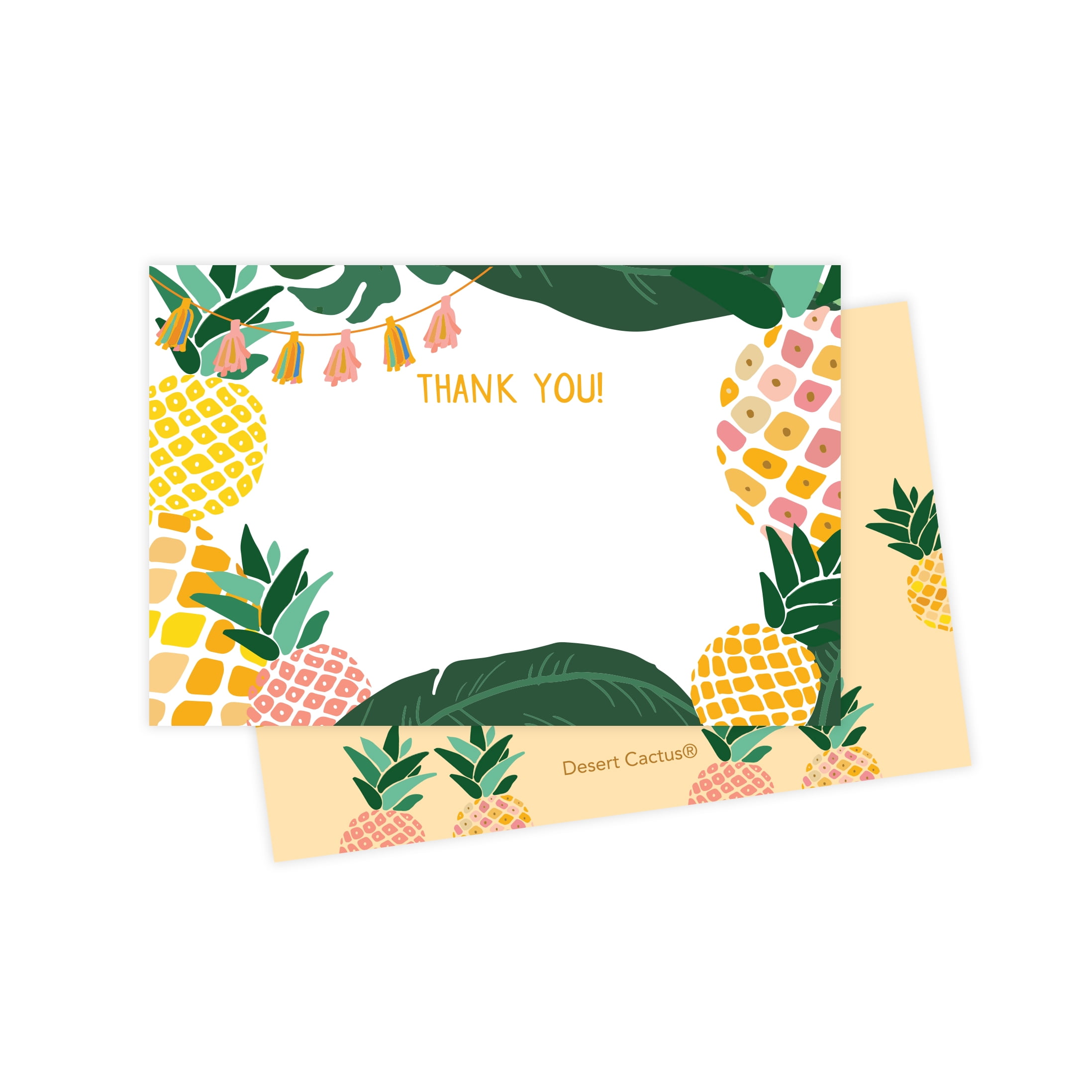 Pineapple Thank You Cards (25 Count) With Envelopes & Seal Stickers Bulk Birthday Party Bridal ...