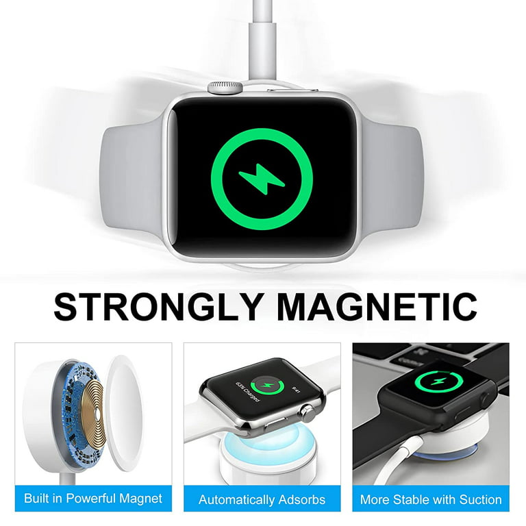 For Apple Watch Apple Watch Charger Cable Magnetic Wireless Portable Fast  Charging Cable Compatible with All Apple Watch Series 7 6 SE 5 4 3 2 1/45mm