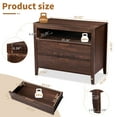 thumbnail image 5 of UBesGoo Nightstand 2 Drawer Dresser Side Table, Soild wood & MDF with Solid Wood Veneer, Brown, 5 of 13