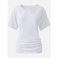 thumbnail image 4 of Womens Casual V Neck T Shirts Short Sleeve Loose Fit Summer Flowy Tops Tees, 4 of 5