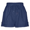 thumbnail image 4 of Tumotour Active Workout Shorts For Women Summer Running Shorts Drawstring Elastic Pocket High Waisted Athletic Shorts Sporty Shorts Biker Shorts Gym Shorts, 4 of 8