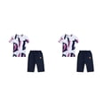 thumbnail image 1 of Guardurnaity Ropa de verano para niños, camisas para adolescentes, trajes para niños, pantalones cortos multiusos de algodón transpirables de Púrpura 160cm 2piezas, 1 of 6