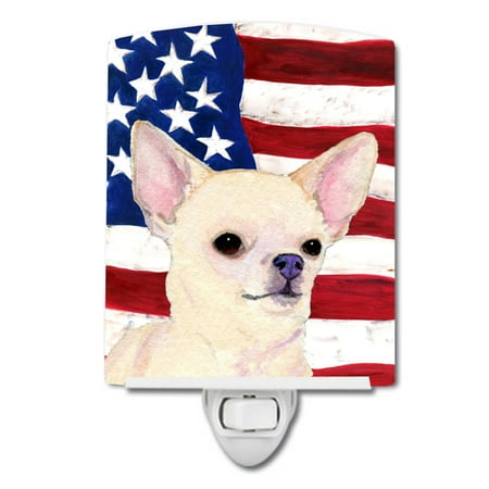 

Caroline s Treasures SS4228CNL Flag with Chihuahua Ceramic Night Light 6x4x3 multicolor