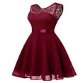 thumbnail image 3 of Robes Ligne A pour Femmes Couleur Unie Découpe Col Sans Manches Robe TP-TTTG, 3 of 10