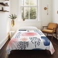 thumbnail image 4 of Pink Navy Blue Abstract Art Tapestry for Bedroom Wall Hanging Tapestry, Modern Geometric Art Ceiling Backdrop Tapestries Poster Blanket Wall Decor for Teens Room Living Room Dorm 59" x 79", 4 of 8