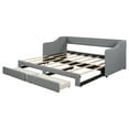 thumbnail image 5 of Harper & Bright Designs Twin XL to King Size Linen Upholstered Daybed with Two Drawers, Extendable Daybed Frame with Pop-up Trundle Bed for Guest Room, Gray, 5 of 14