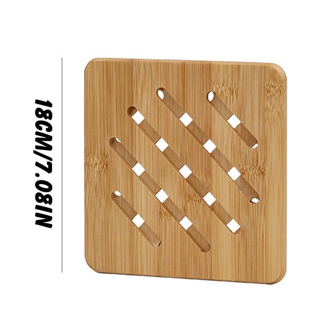 Fiudx Soporte de Madera para Ollas, Diseño Antideslizante, Material Ecológico Resistente Al Calor, Salvamanteles Multiusos, Agarraderas para Ollas Calientes, Posavasos para Cocina, Tamaños de 15/18/1