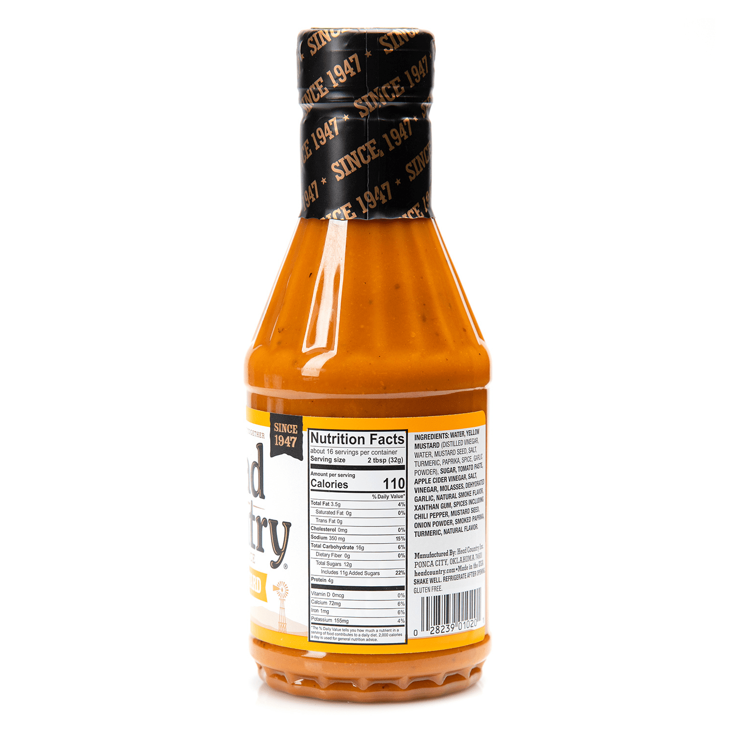 Head Country Bar-B-Q Sweet Mustard Sauce, Gluten Free, 20 Ounce, Pack of 1