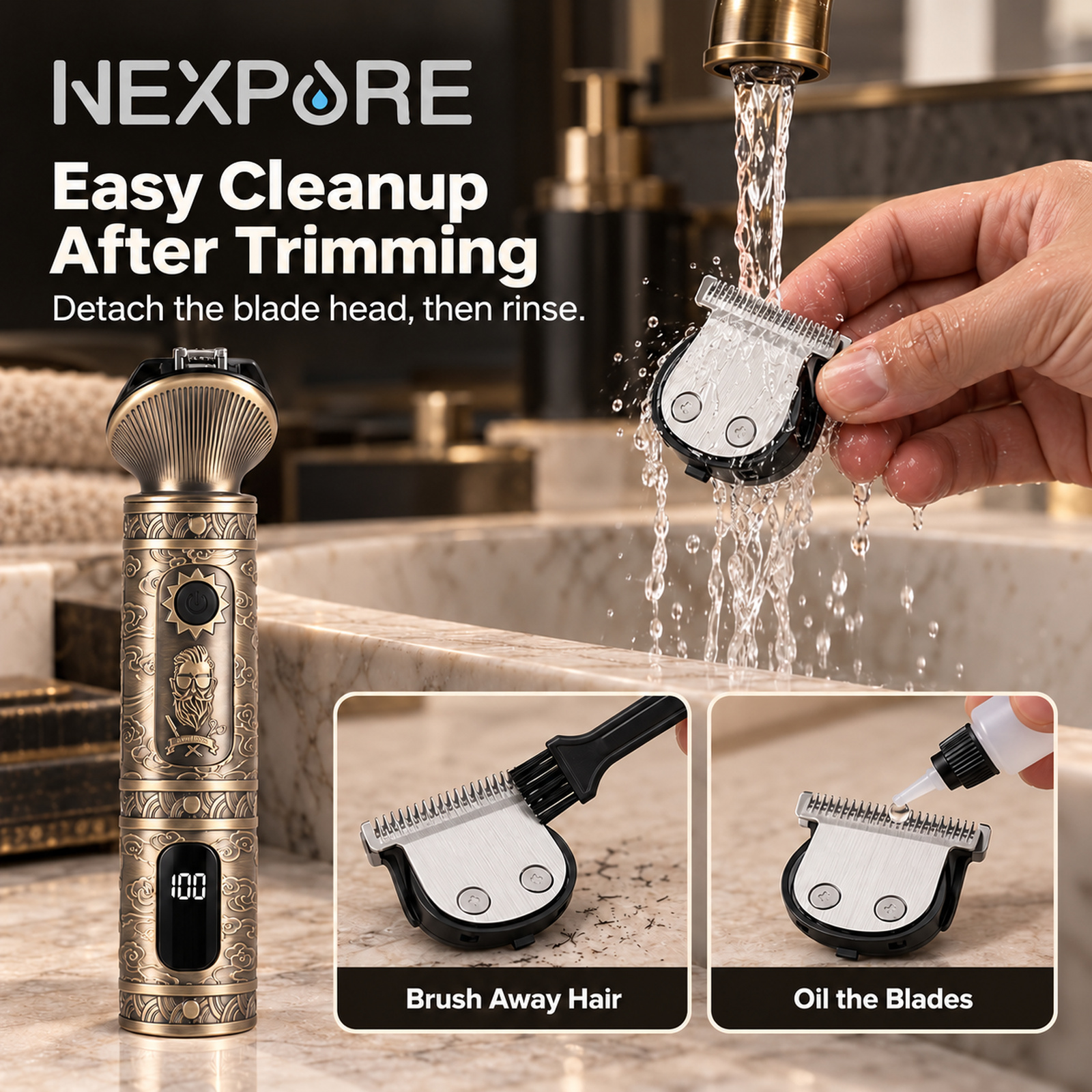 NEXPURE 6-in-1 Cordless Beard Trimmer Kit photo 6