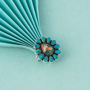 AUDRIELLE Oyster Turquoise Ring SouthWestern Jewelry Adjustable925 Sterling Silver Jewelry