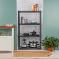 Sterilite Plastic Indoor Outdoor 4 Shelf Durable Shelving Unit, Gray 2